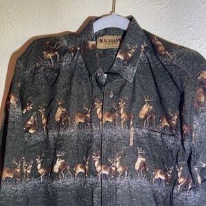 Magellan Outdoors Forest Green Deer Pattern Jacket